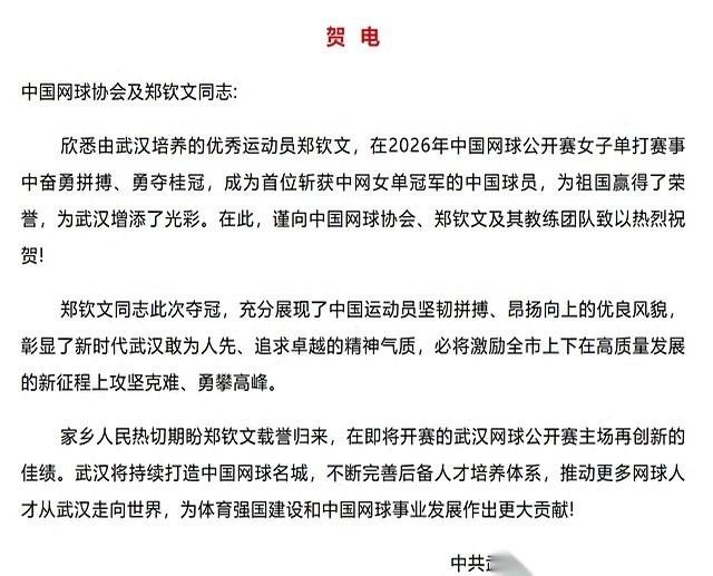 郑钦文拿下了中网女单冠军。
这项赛事办了整整20届，女单冠军的领奖台上，头一回站