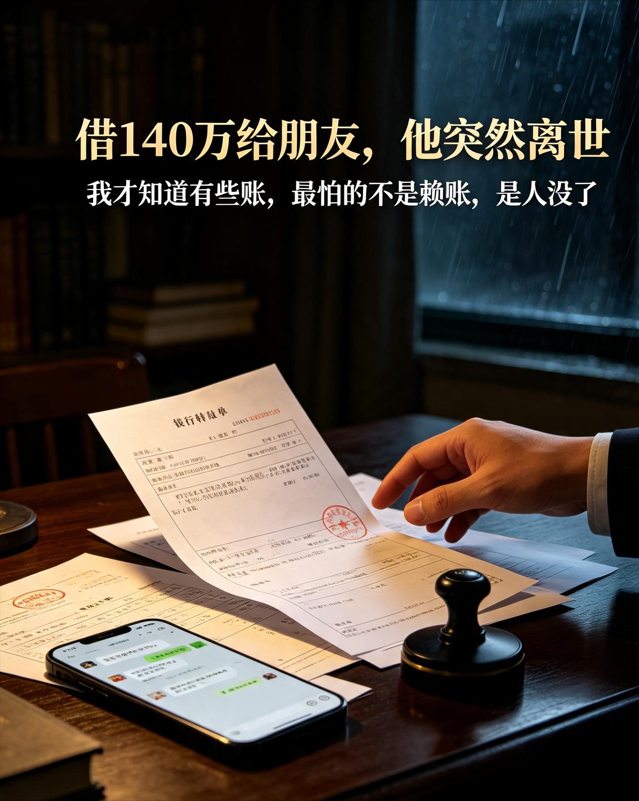 借好友140万，对方突然离世，差点血本无归

很多人都以为：欠债的人走了，这笔账