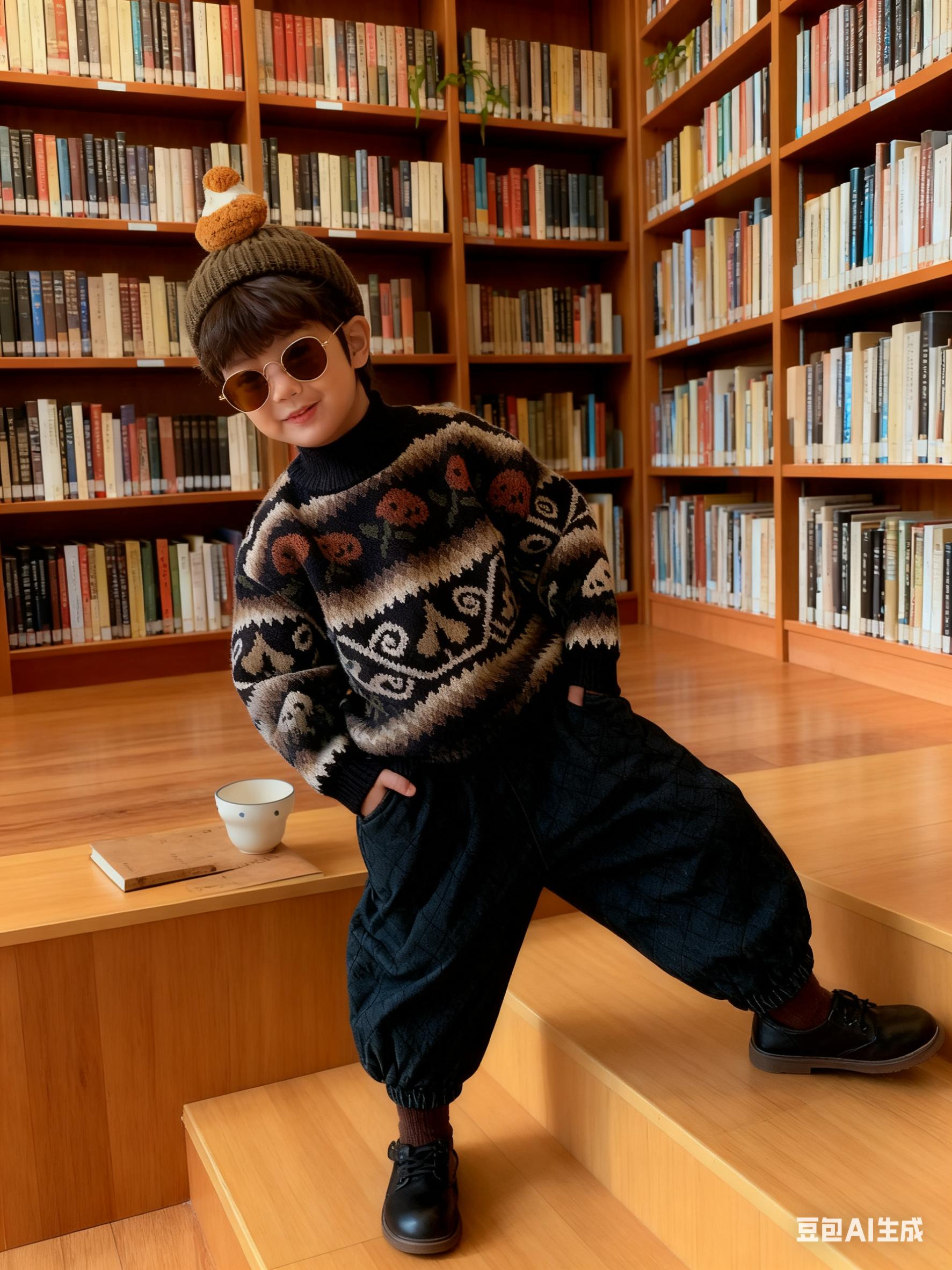 冬季新款加绒儿童中大童中性男童女童圆领冬款复古韩版针织衫毛衣