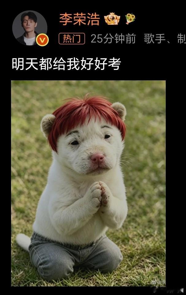 李荣浩 明天都给我好好考高考祝福官已解冻
