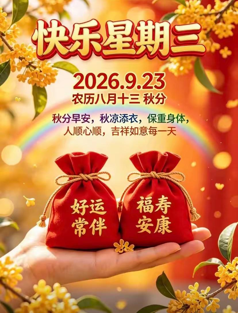 [玫瑰]2026./9月23日，秋盈福至，月满秋安，亲友温情相守[玫瑰]

☘️