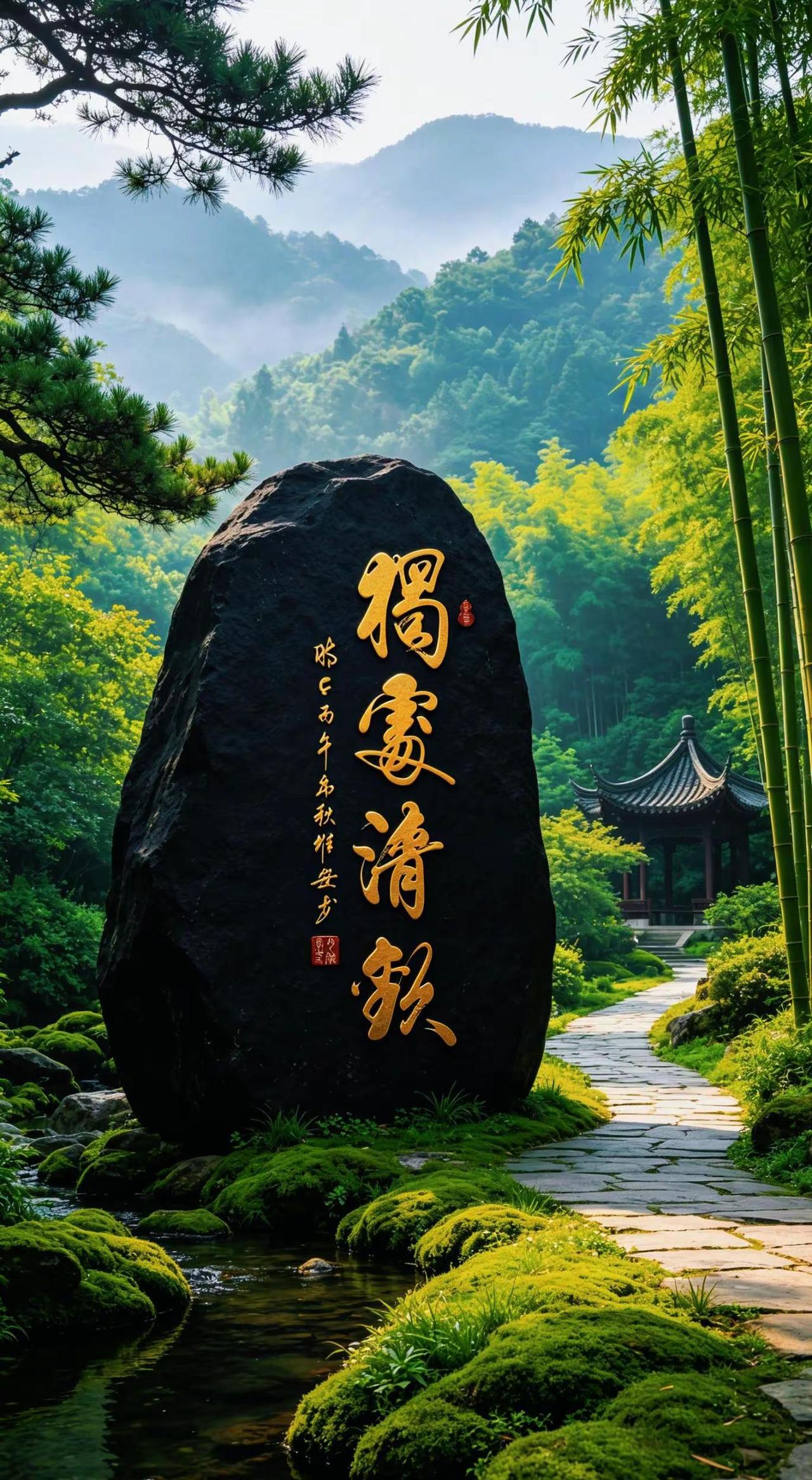 维安原创书法作品。AI鎏金书法原石实景照