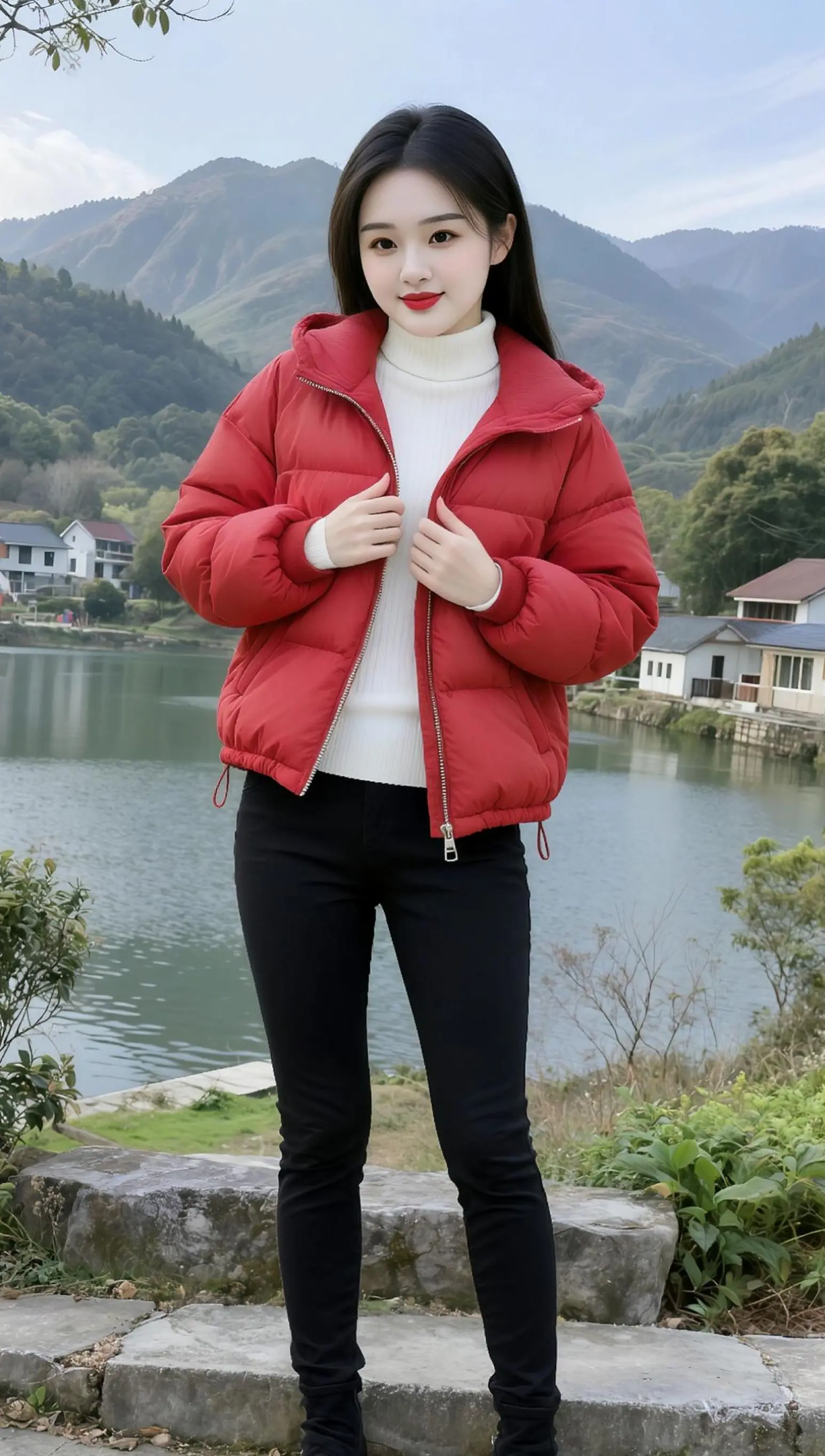 AI湖畔生活照 ai创作