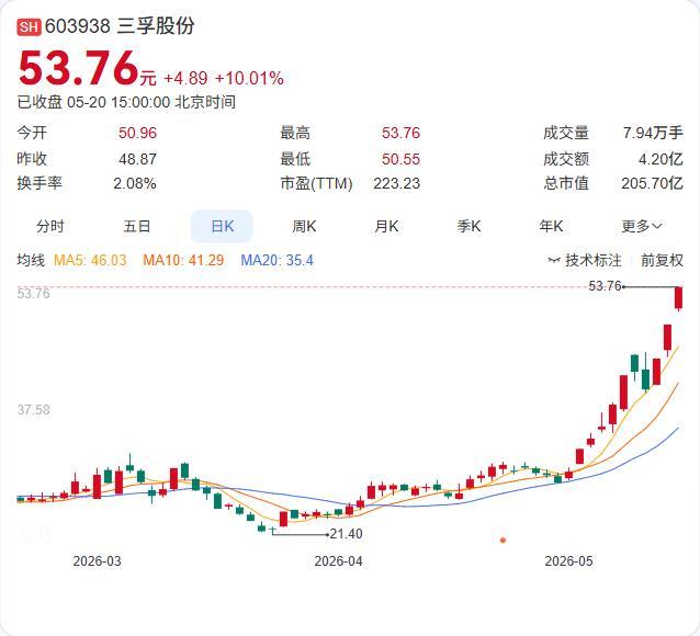10天5板后，三孚股份“自曝”存储芯片收入占比不足1%，股价还能撑多久？

5月