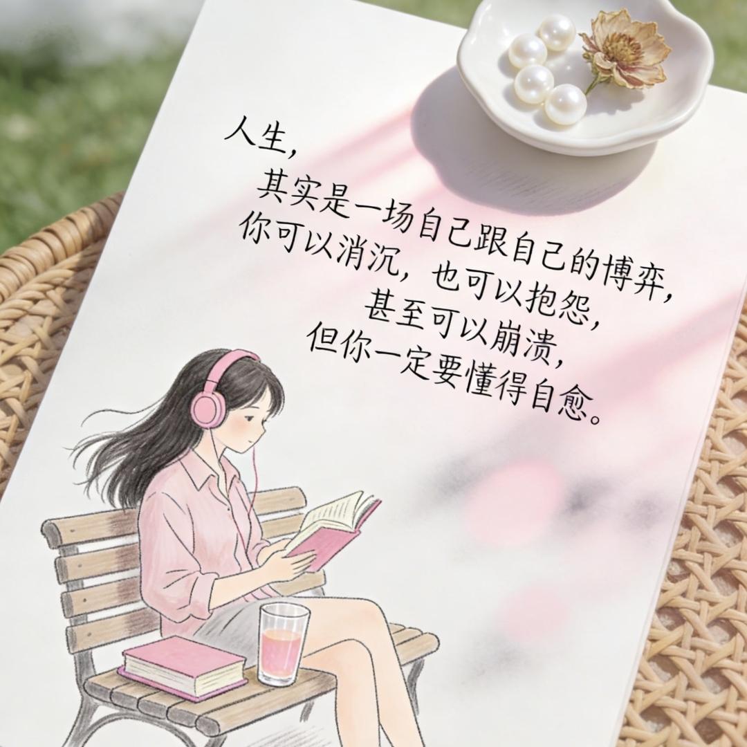 人生，
其实是一场自己跟自己的博弈，
你可以消沉，也可以抱怨，
甚至可以崩溃，