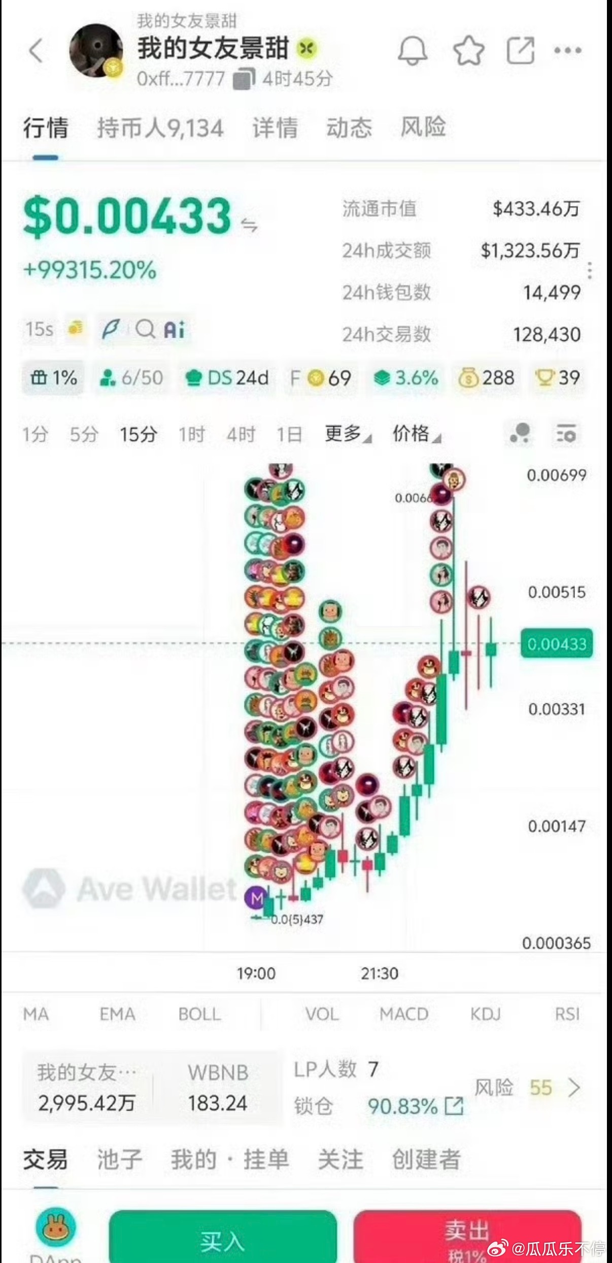 曝孙宇晨发的币流通市值455万刀孙宇晨将感情闹剧炒作成加密币，“我的女友景甜”市
