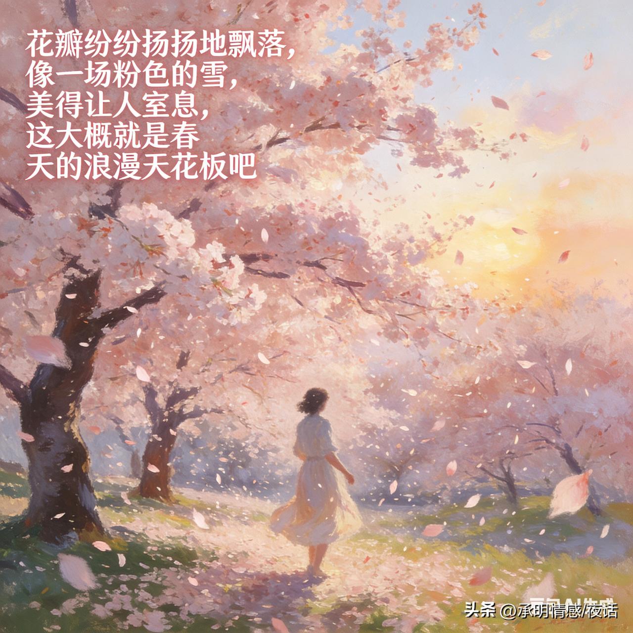 春日生活打卡季樱花树下，我与春天撞了个满怀。花瓣纷纷扬扬地飘落，像一场粉色的雪，