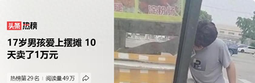 江苏一位母亲为了让厌学儿子体验生活艰辛，决定剑走偏锋，斥资购置小吃车，让儿子上街
