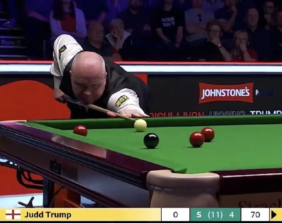 79-36，希金斯惊险的再扳一局，挽救回第2个赛点，将比分追平5-5，将比赛拖入