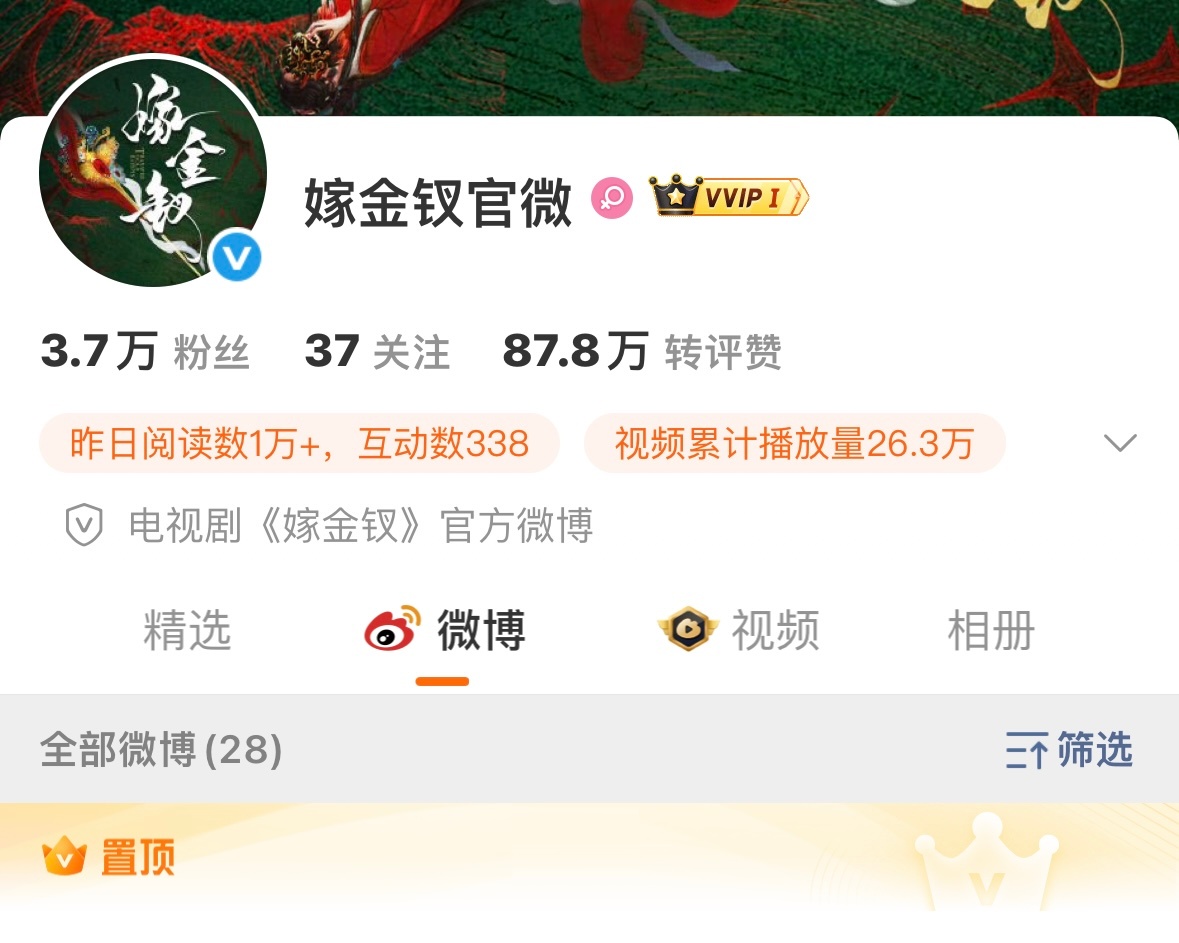 这个嫁金钗好像又隐藏了4条微博 