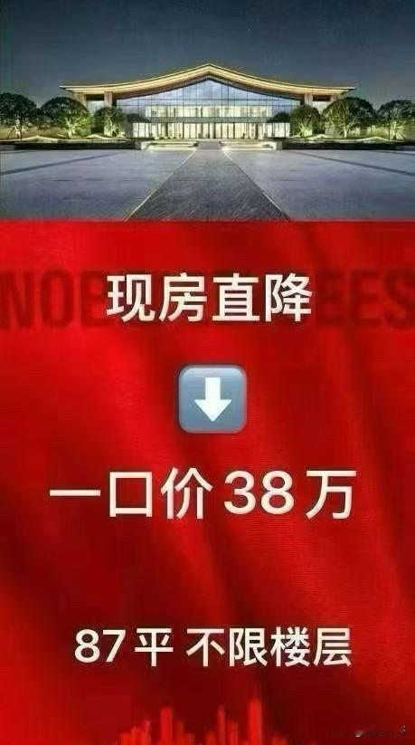 87平，38万，单价4300，
合肥北城一新房楼盘，不限楼层统一38万～
