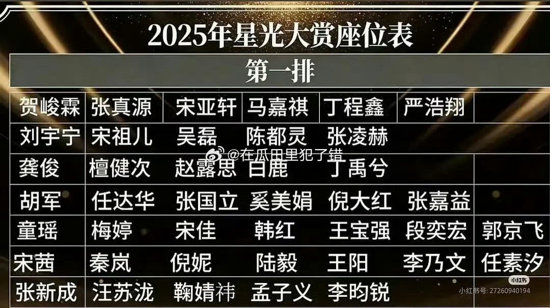 网传星光大赏座位图，怎么说？ 