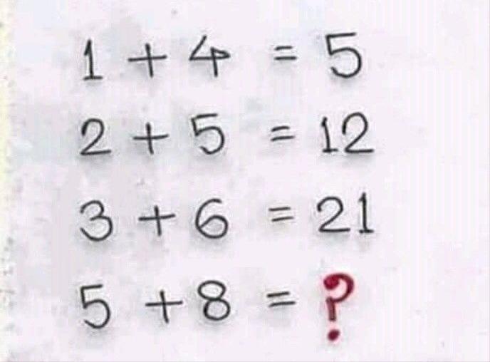 看看这些奇妙等式：“1 + 4 = 5，2 + 5 = 12，3 + 6 = 2