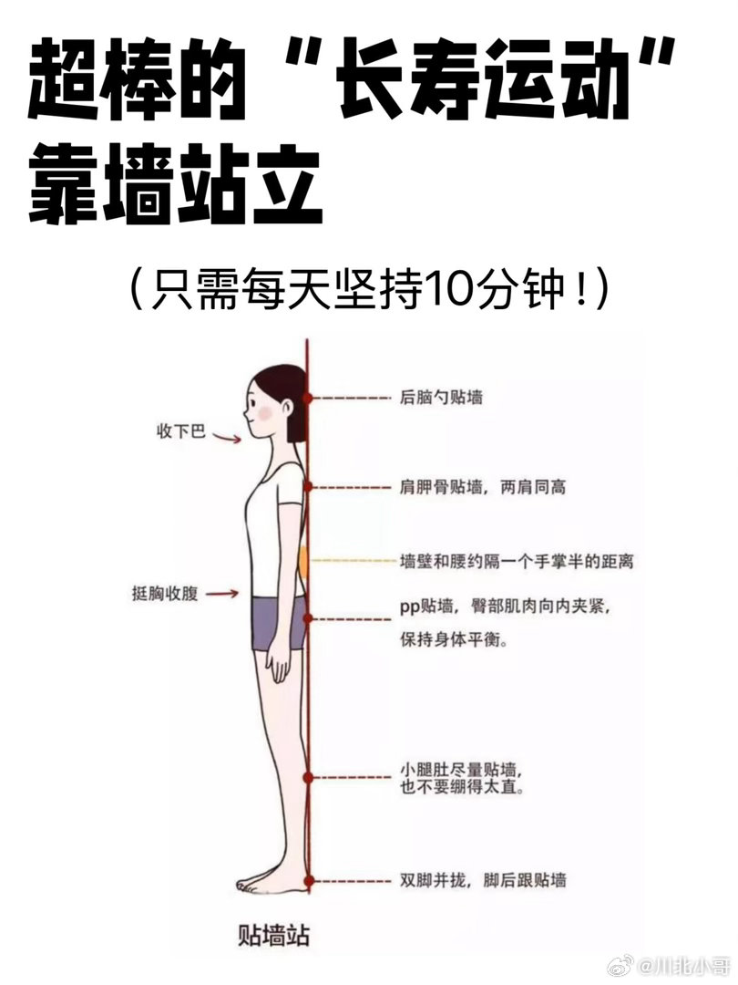每天靠墙站10分钟会发生什么坚持每天靠墙站10分钟，身体一般会出现这5个明显改变