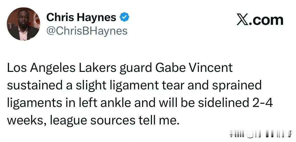 热火真的有毒！！！文森特左脚踝韧带轻度撕裂及扭伤！

根据记者Chris Hay