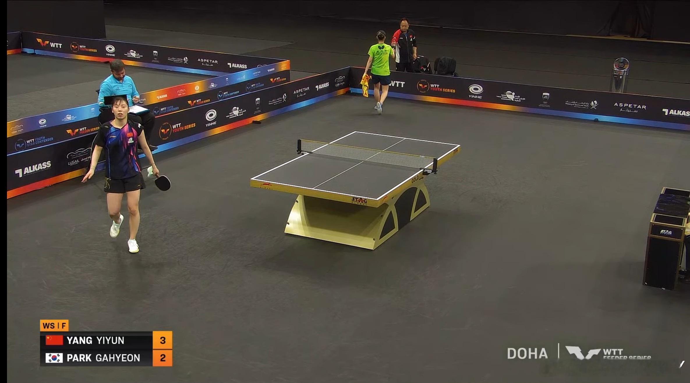 2026wtt多哈支线赛女单决赛杨屹韵3-2朴佳贤（8-11 11-7 6-11