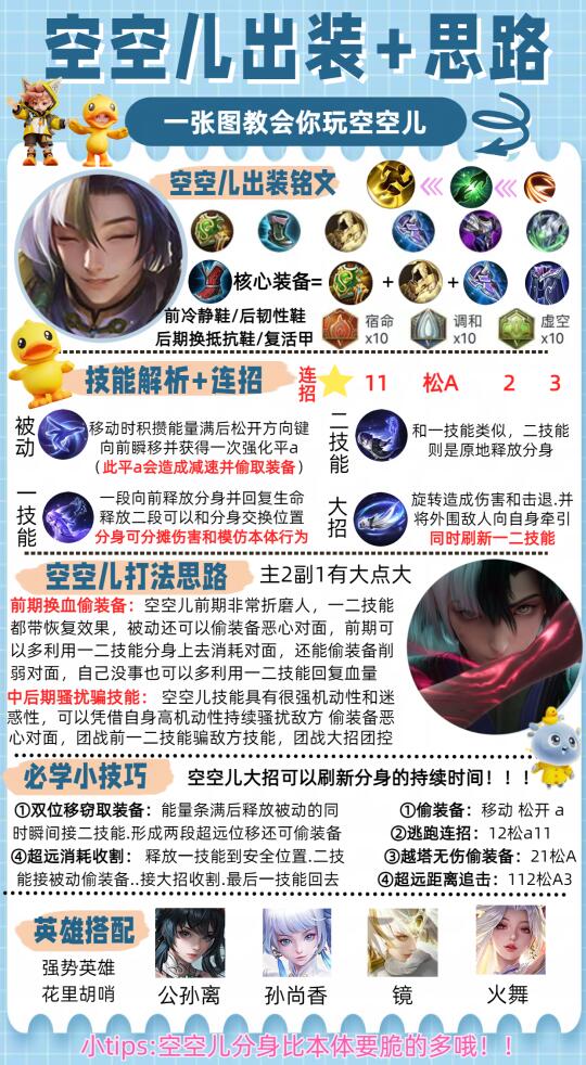 空空儿出装铭文+打法思路