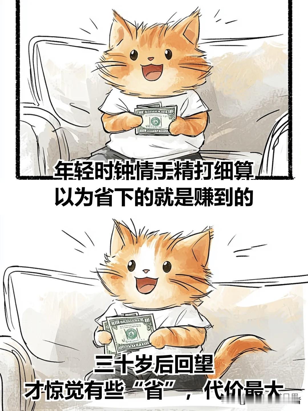 治愈漫画 I 过了30岁才明白：最没用的事就是“省钱”漫画治愈时刻 漫画治愈心灵