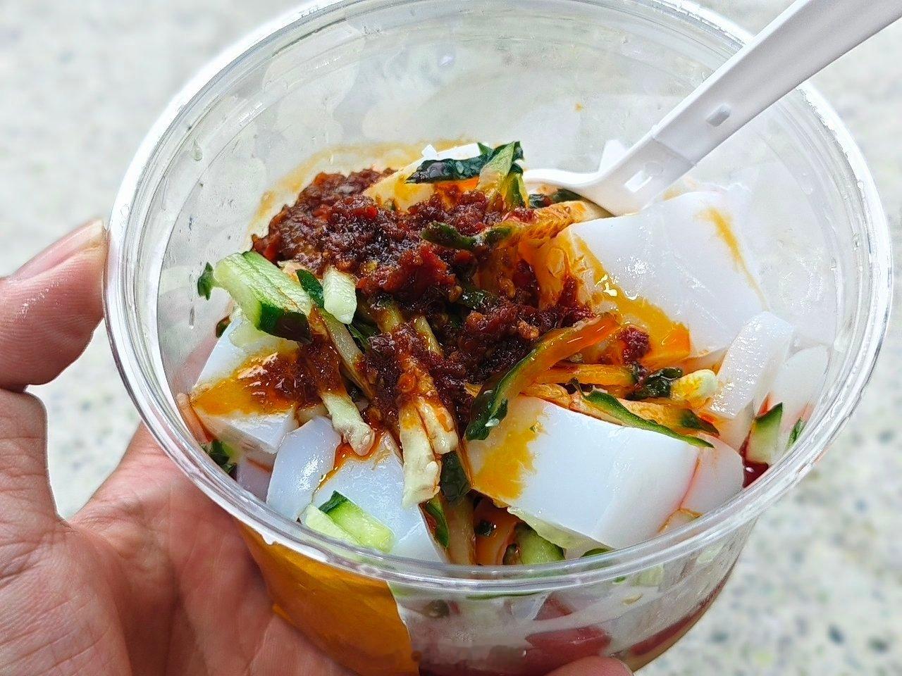 媳妇给买的凉粉，她不吃，但是她能想着我