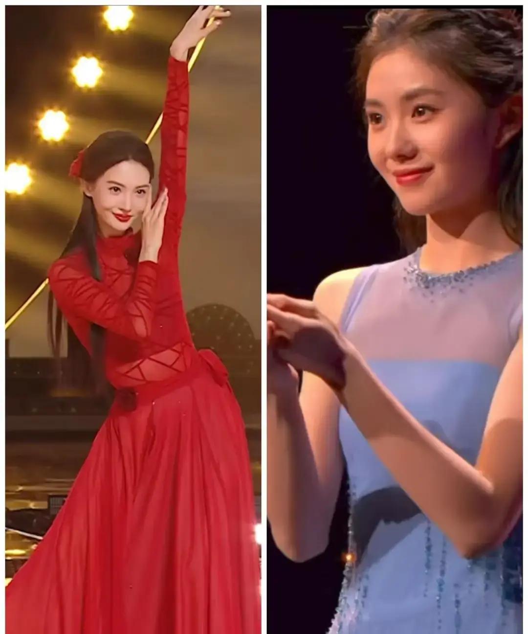 刷到一条老视频，刘浩存跳芭蕾的片段和金晨跳民族舞的片段被剪在一起，弹幕里吵翻天。