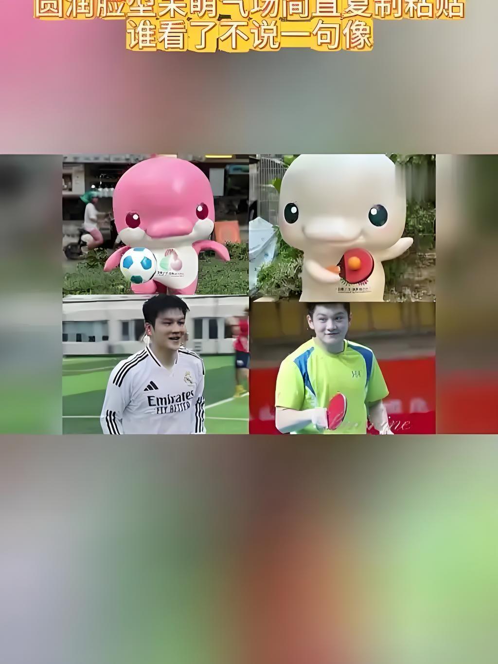 全运会今日快乐源泉：樊振东和大湾鸡的梦幻联动！晋级8强的好消息刚传，撞脸对比图就