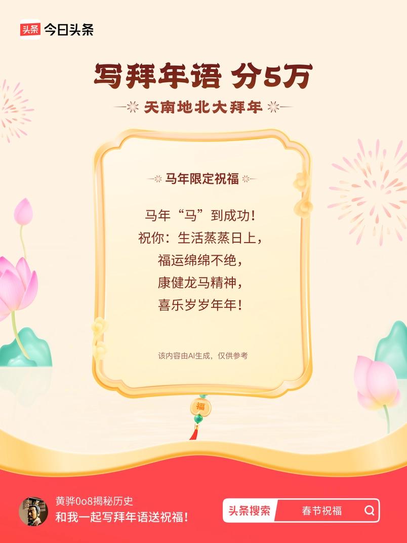 写拜年语送祝福新春拜年送祝福！我的祝福是：“马年“马”到成功！祝你：生活蒸蒸日上