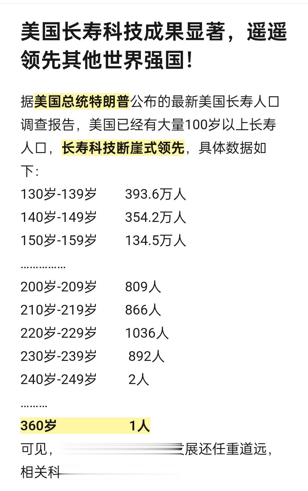 美国总统特朗普，长寿。