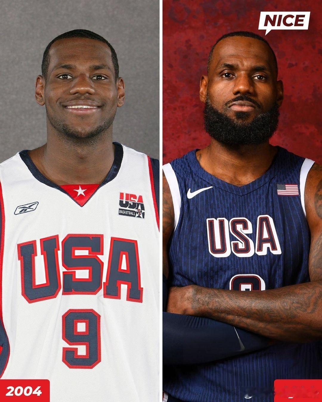 美国队往今对比[照相机]恩比德：？？？？#篮球热力一夏##美国男篮# ​​​