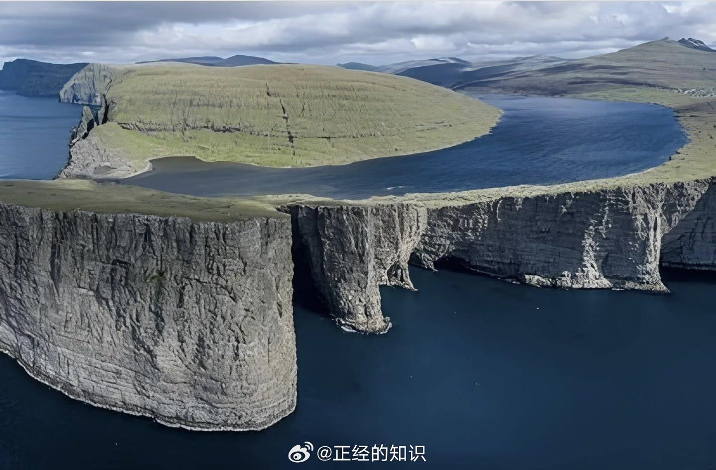 Sorvagsvatn，悬挂在海洋之上的湖泊。法罗群岛 