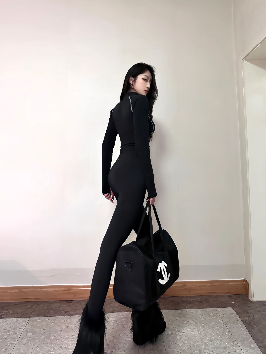 get dressed with me 🔳all black ootd