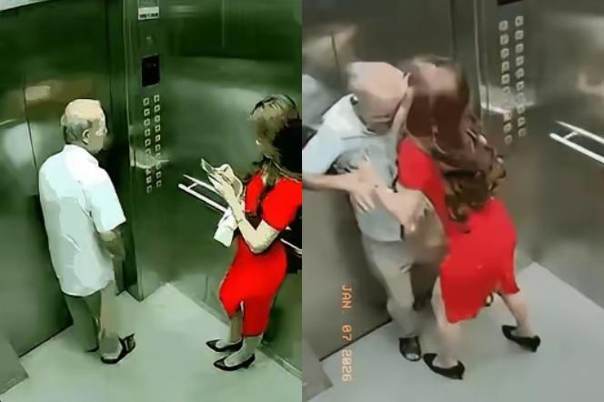 12秒电梯监控引爆全网！
大爷电梯骚扰红衣女子
被散打女孩反击，反被家属起诉防卫