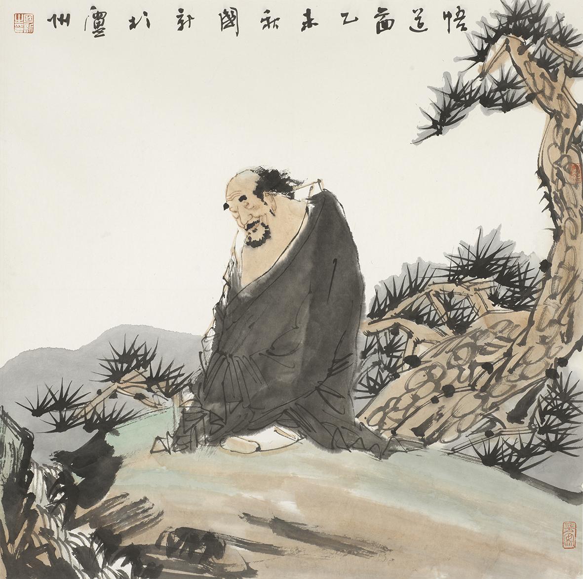 上联：依松打坐求禅悟
下联：[比心]

网络图片/诚谢侵删