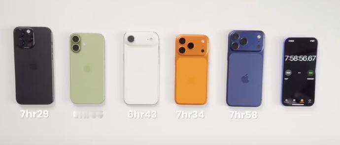 iPhone17ProMax续航实测夺冠但测试范围是iPhone17系列四款手机