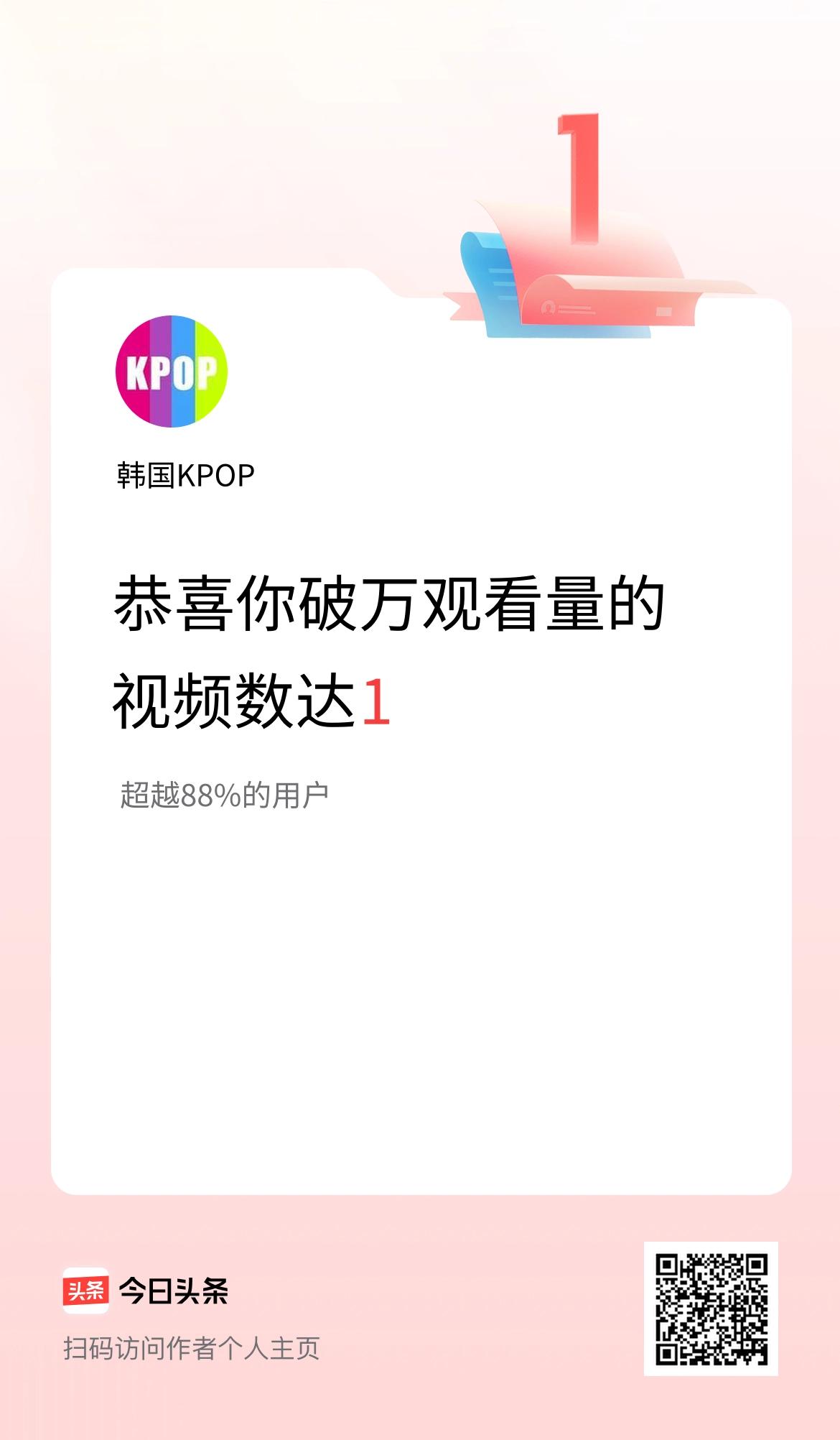 我在头条有1条视频播放量破万了！