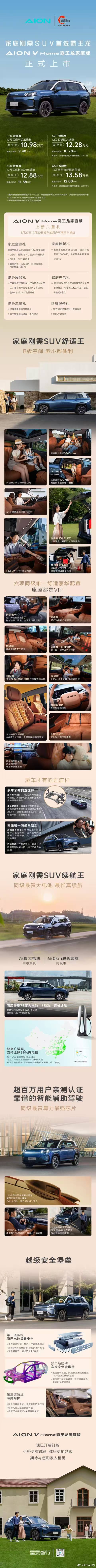 新华AUTO:家庭刚需SUV首选埃安霸王龙家庭版全新上市，10.98万元起价格更