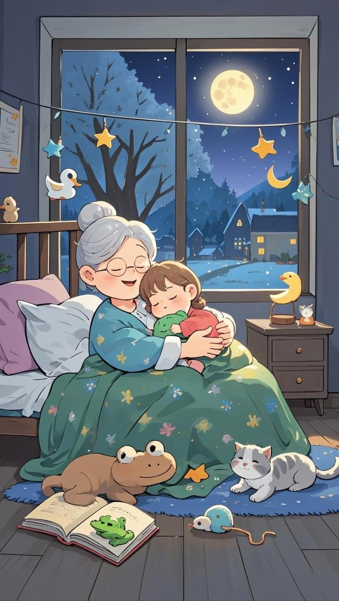 上联：冬寒山色淡.诚邀下联抱孙暖意扬