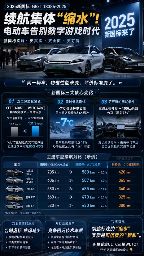 续航神话崩了？2025新国标终于把电车“滤镜”关了！
“标700公里，实际跑35