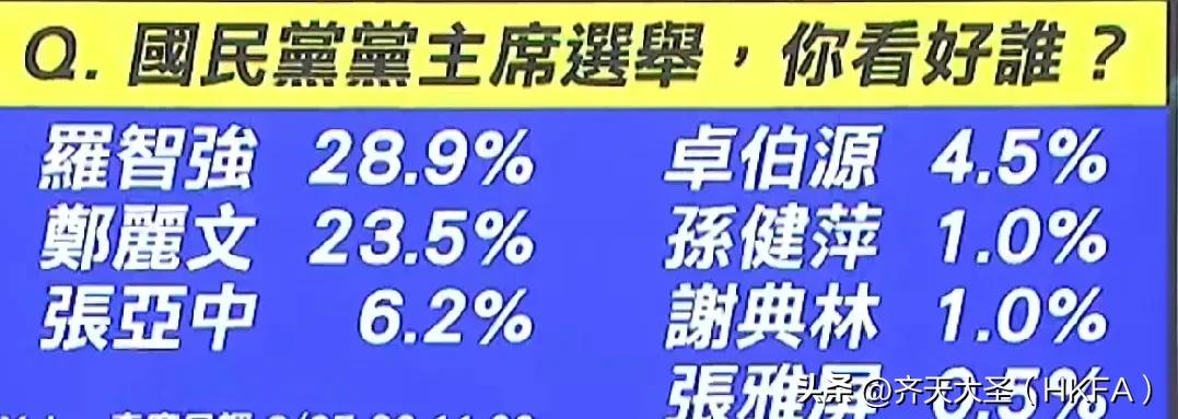 国民党主席选举看好谁？最新网路投票结果出炉， 马英九子弟兵立法委员罗智强第一名！