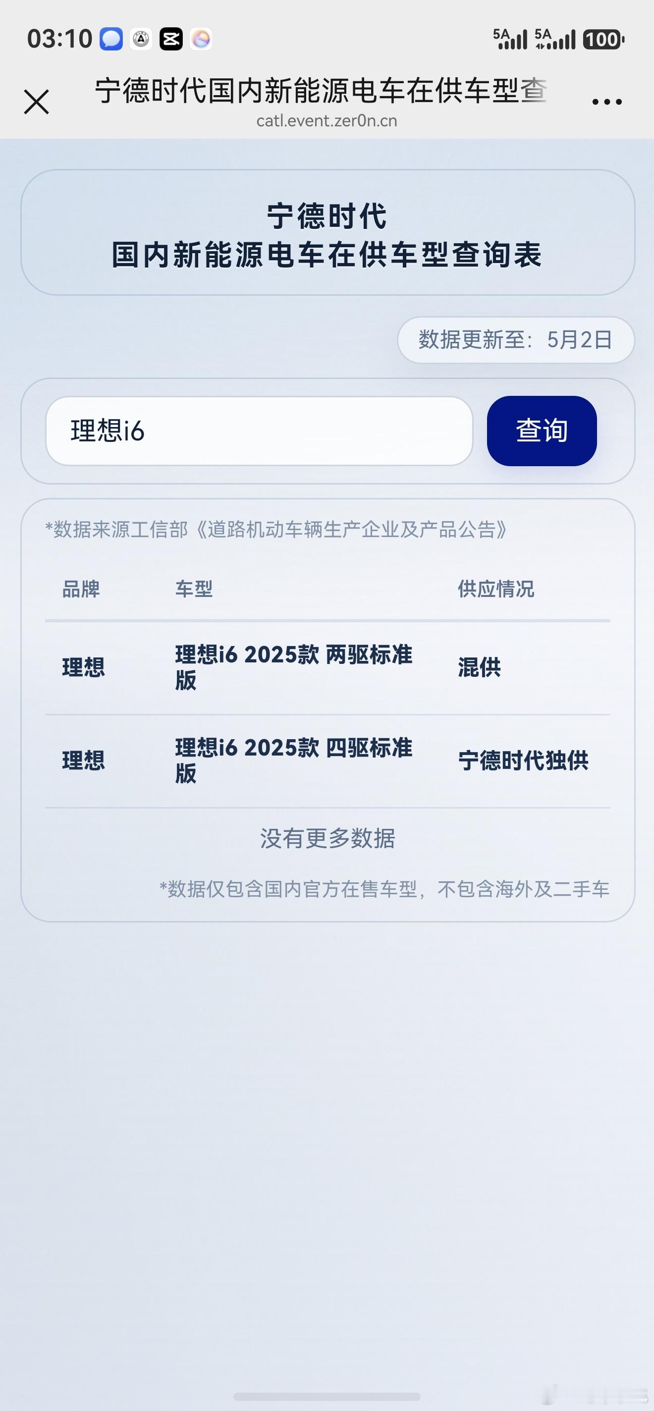 宁德时代出了一个查询哪些车型搭载宁德时代的二维码。问界还是太实在了。 