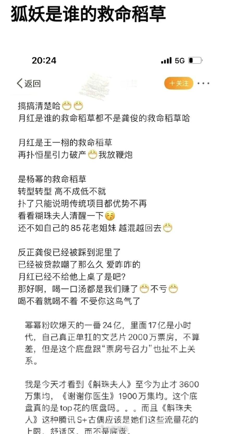 网友说《狐妖小红娘月红篇》是杨幂和王一栩共同的救命稻草，不是龚俊的，因为龚俊已经