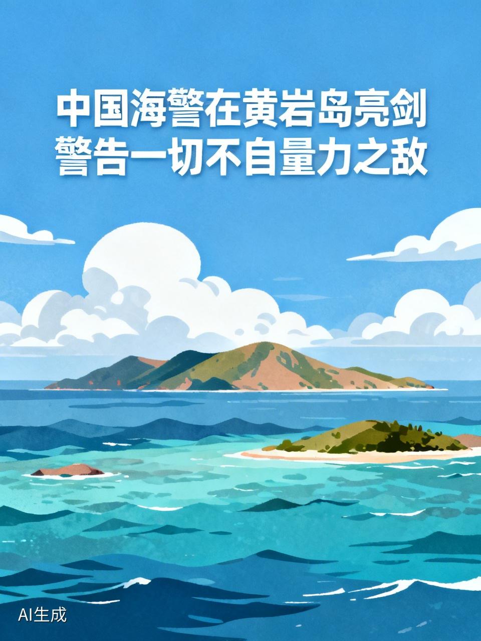 中国海警在黄岩岛亮剑，展现了国家维护领土主权和海洋权益的坚定决心与强大能力。黄岩