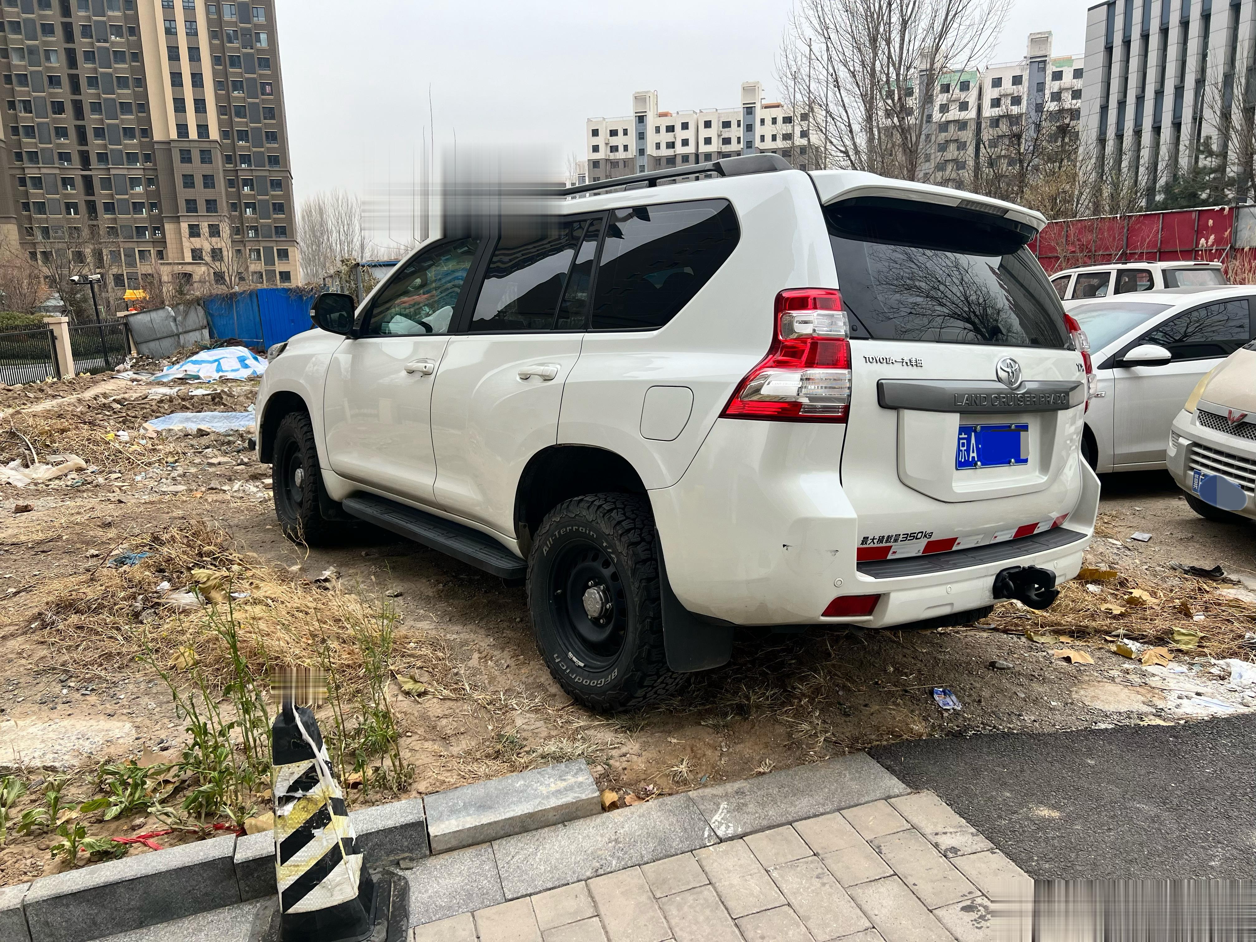 朋友说我们这儿都野生停车，你就自己找个地方塞吧……最后找了个斜土坡，比上次直接停