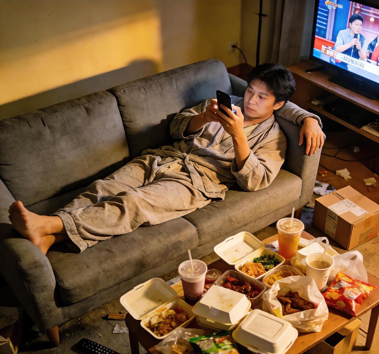 如果是自己做饭、家里有吃的，我能一直不吃外卖，压根想不起来点😂
但要是犯懒、又