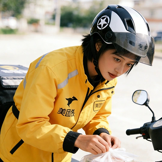 女骑手送外卖被问多少钱给个机会女骑手送外卖时被问“多少钱给个机会”，这一幕既荒诞