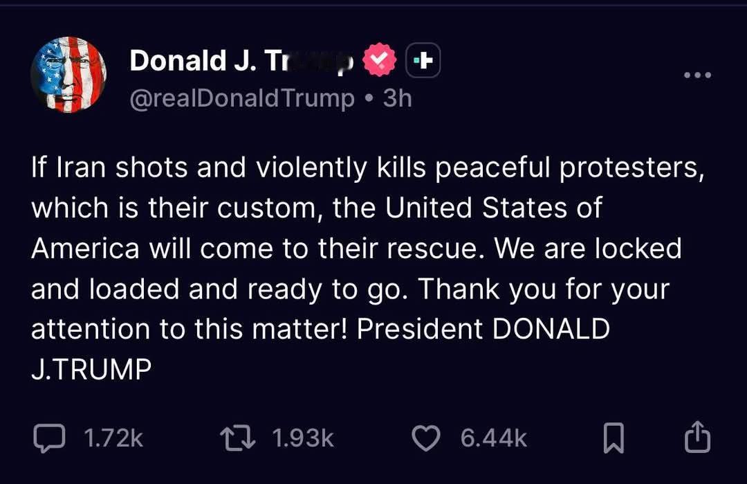 美国总统特朗普突然从奉行不搞政权更迭的孤立主义，转变为要为伊朗抗议者“主持公道”