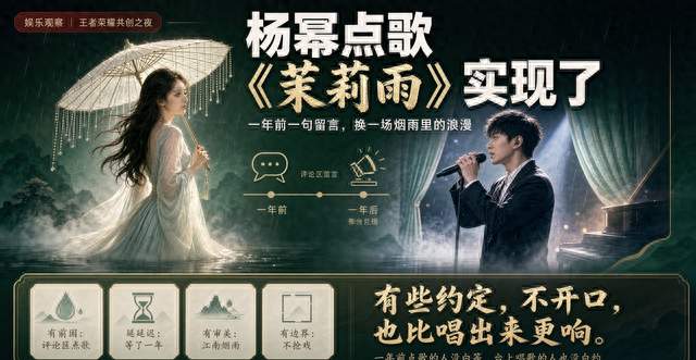 杨幂点歌《茉莉雨》实现了：一年前一句留言，换一场烟雨里的浪漫