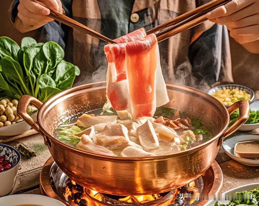 

涮羊肉，一道极具魅力的传统美食。铜锅炭火，清汤锅底，最大限度地保留了羊肉的鲜