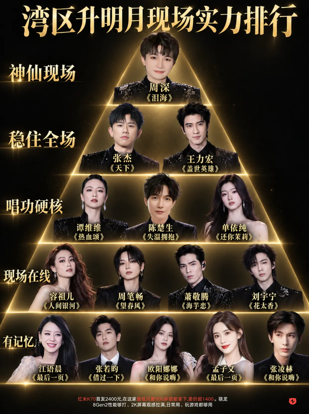 湾区升明月晚会谁的现场实力最强。