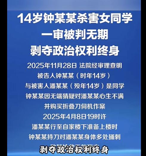 14岁少年蓄意杀人被判无期：法律不再纵容未成年式作恶！

长久以来，社会大众都有