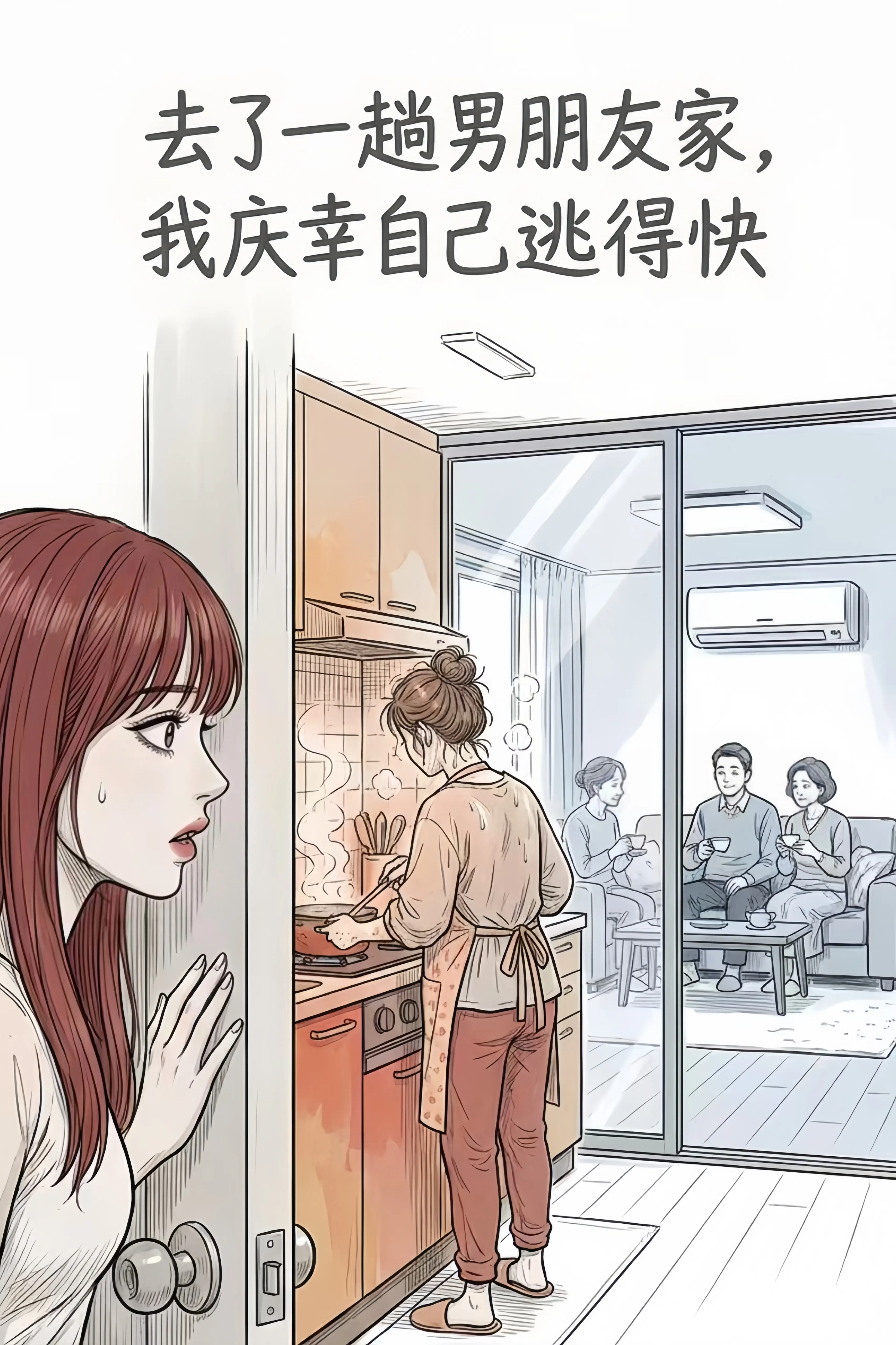 去了一趟男友家，我庆幸逃得快。